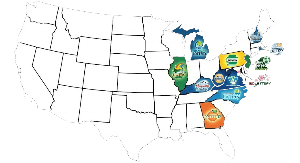 U.S. map highlighting the eleven states and Washington, D.C. listed alongside it